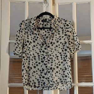 XS/S ASOS VILA sheer black and white polka dot top bold minimalist